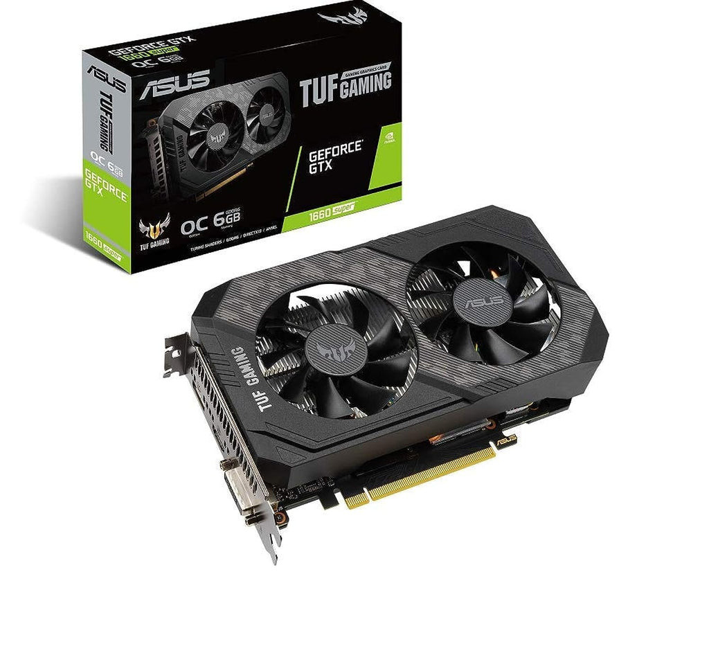 Asus TUF Gaming GeForce GTX 1660 Super Overclocked 6GB Edition HDMI DP DVI Tarjeta Gráfica de Juegos (TUF-GTX1660S-O6G-GAMING) (Renovada)