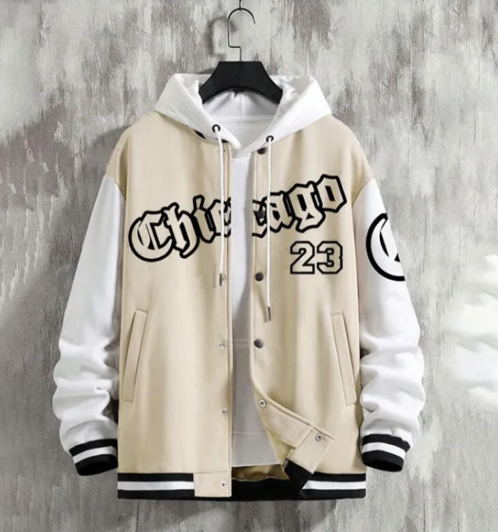 Loose-Fit Casual Baseball Jacket