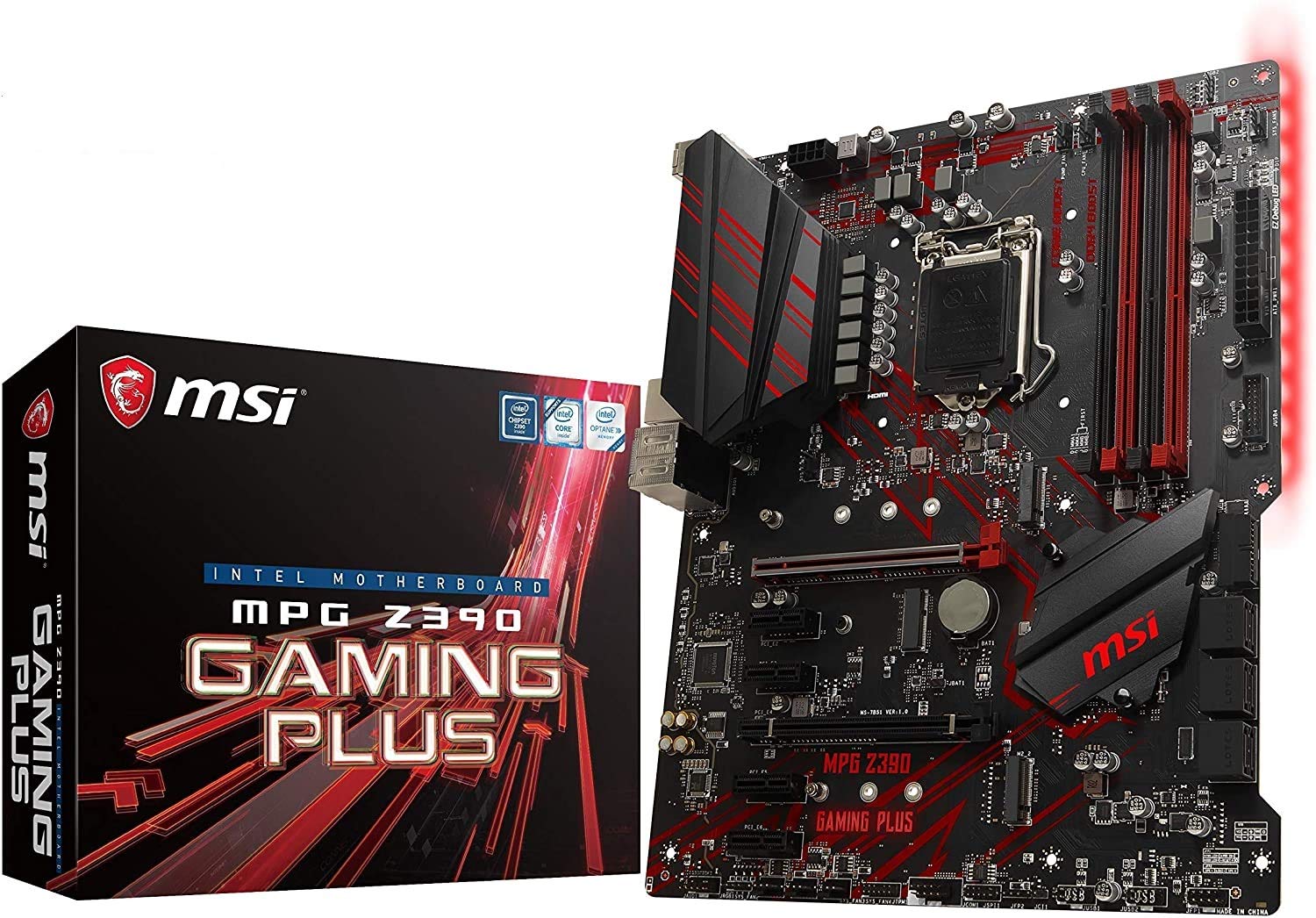 MSI MPG Z390 Gaming Plus LGA1151 (Intel 8ª y 9ª Gen) M.2 USB 3.1 Gen 2 DDR4 HDMI DVI CFX ATX Z390 Placa base de juegos (Renovado)