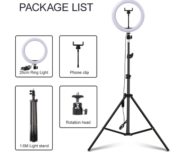Tripod with LED Ring Light