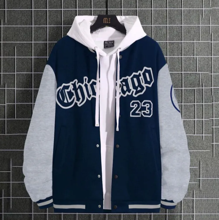 Loose-Fit Casual Baseball Jacket