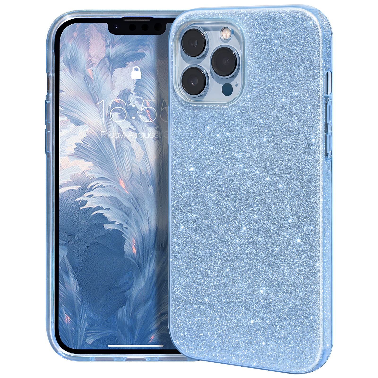 MATEPROX Compatible with iPhone 14 Pro Case Bling Sparkle Cute Girls Women Protective Cases for iPhone 14 Pro 6.1" 2022 (Blue)