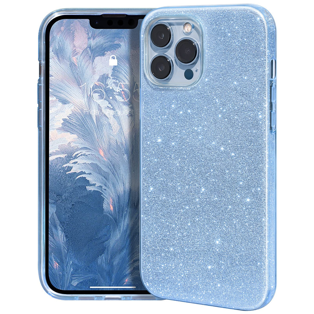 MATEPROX Compatible with iPhone 14 Pro Case Bling Sparkle Cute Girls Women Protective Cases for iPhone 14 Pro 6.1" 2022 (Blue)