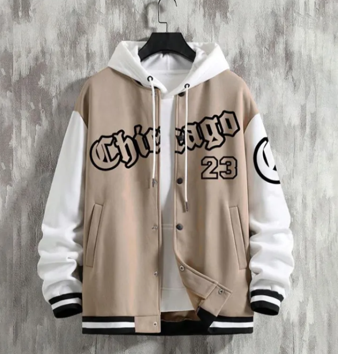 Loose-Fit Casual Baseball Jacket