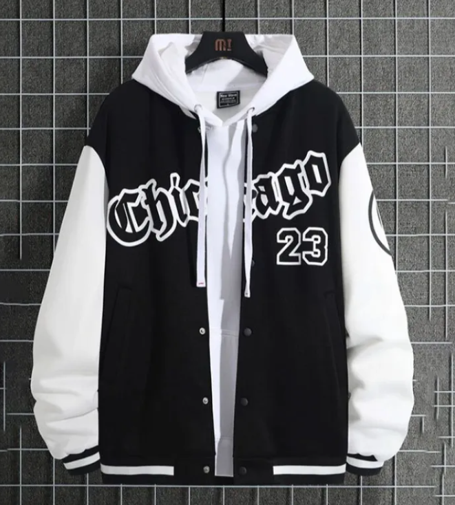 Loose-Fit Casual Baseball Jacket