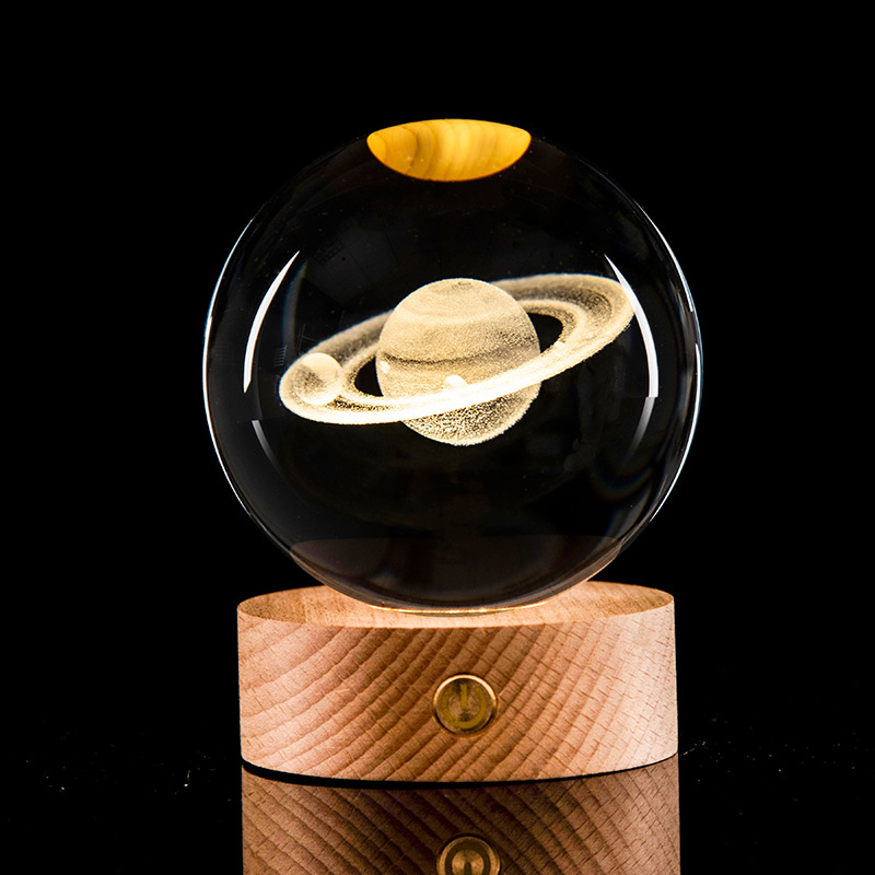3D Laser-Etched Crystal Ball