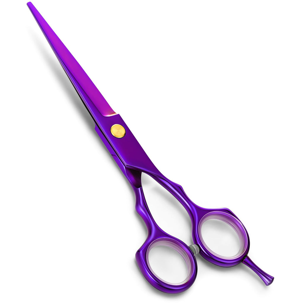 Lanties 6.5 Inch Hair Cutting Scissors Professional Barber Scissors Stainless Steel Hair Scissors Sharp Blades Hairdresser Haircut Salons Scissors for Men Women Adults(Purple)