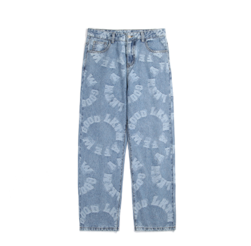 Retro High Street Baggy Distressed Jeans