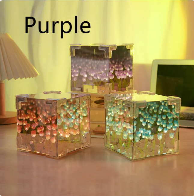 Lámpara Nocturna Tulipán 3D Bloom Cube