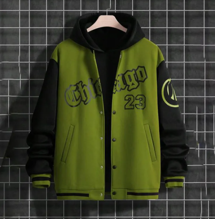 Loose-Fit Casual Baseball Jacket