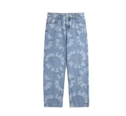 Retro High Street Baggy Distressed Jeans