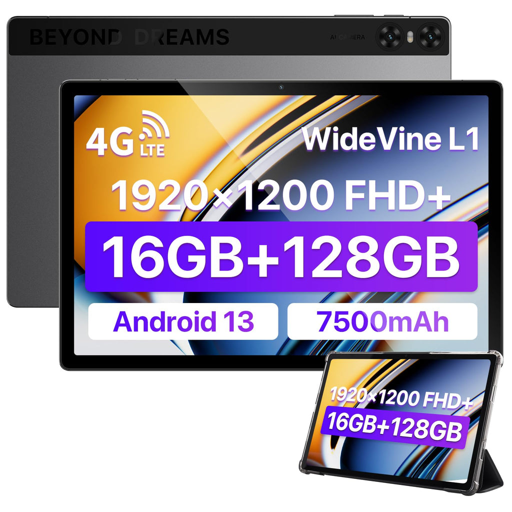 Tableta UMIDIGI Android 10+ pulgadas A13 Tab (16GB+128GB) con Celular WiFi7500mAh Tabletas Android 13 con Funda Soporte Widevine L1 Hasta 1 TB Expandible