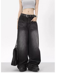 Vintage Wash Black Baggy Jeans