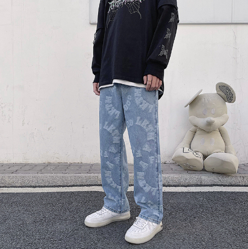 Retro High Street Baggy Distressed Jeans