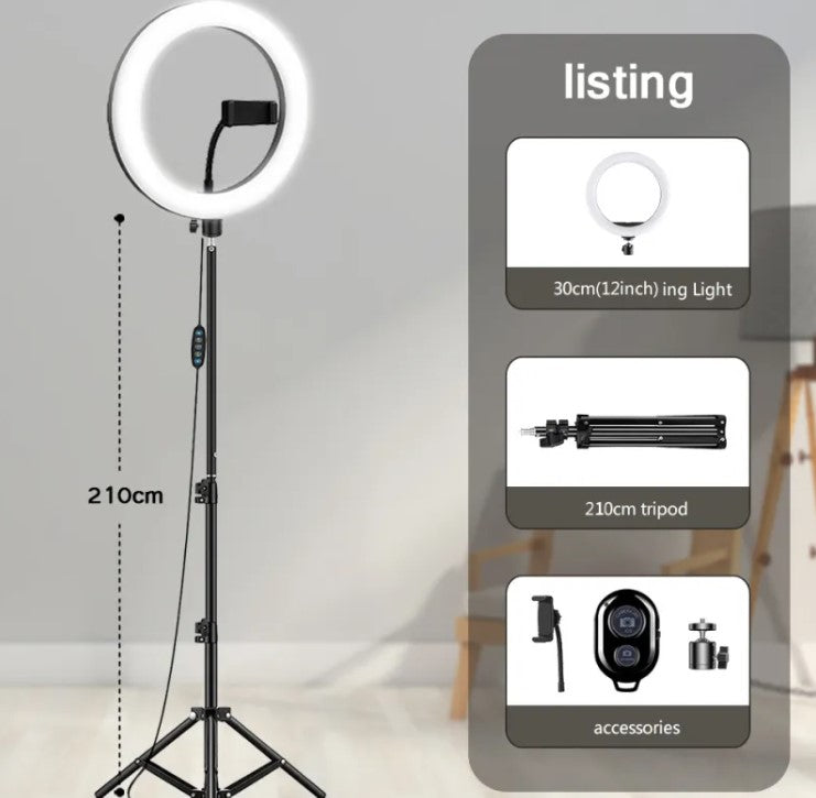 Tripod with LED Ring Light