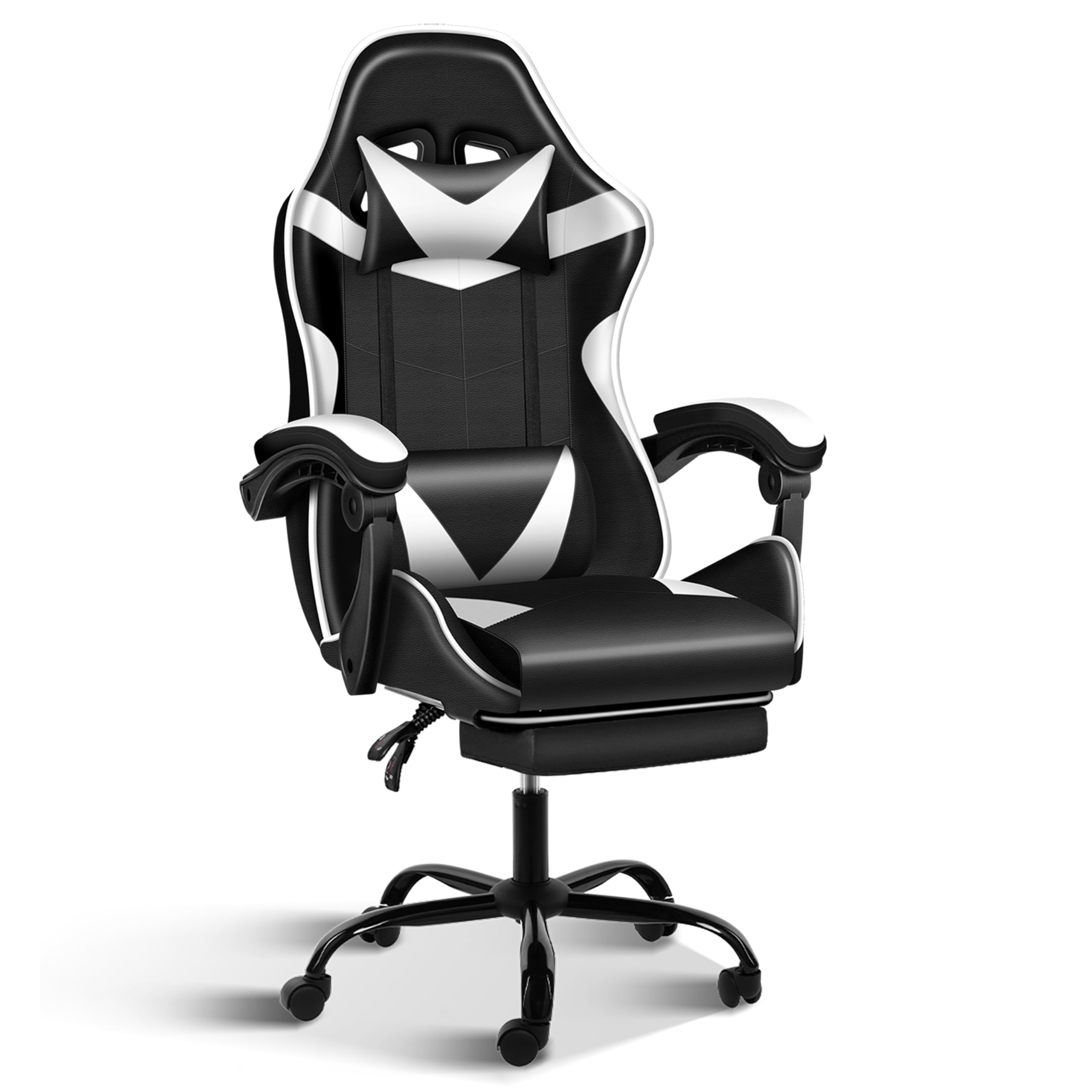 Silla de Gaming YSSOA con Reposapiés para Jugadores Grandes y Altos, Estilo de Carreras, Ajustable y Giratoria, Silla de Oficina Ergonómica con Soporte Lumbar y Reposacabezas
