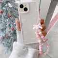 Bowknot Case for iPhone 11, Pink Bows Phone Case, Cute Arches Case, Soft TPU Transparent Protective Cover for Women and Girls (Pink, iPhone 11)