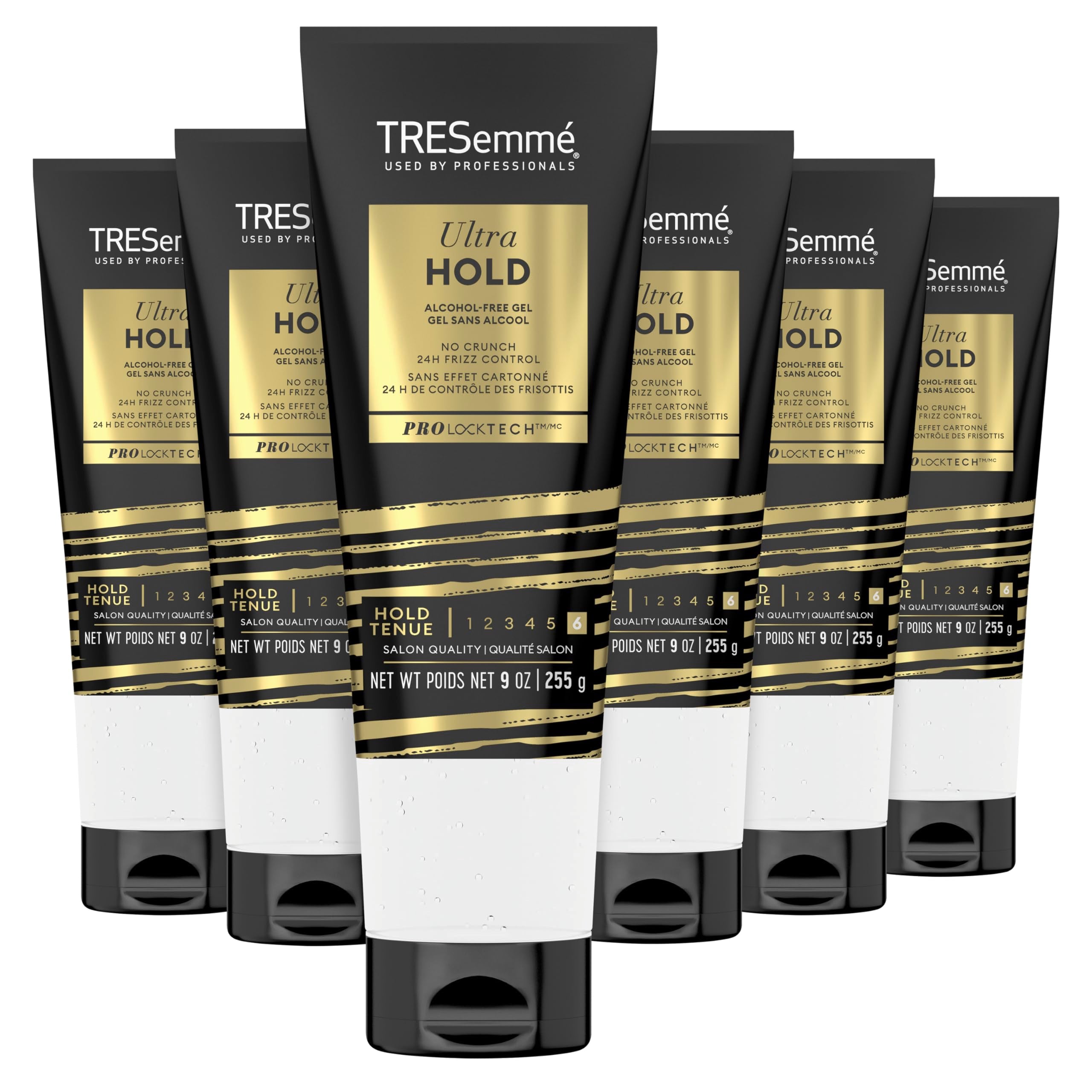 TRESemmé Gel Sin Alcohol Ultra Fijación 6 Pack para Control del Frizz 24H con Tecnología Pro Lock 9 Oz