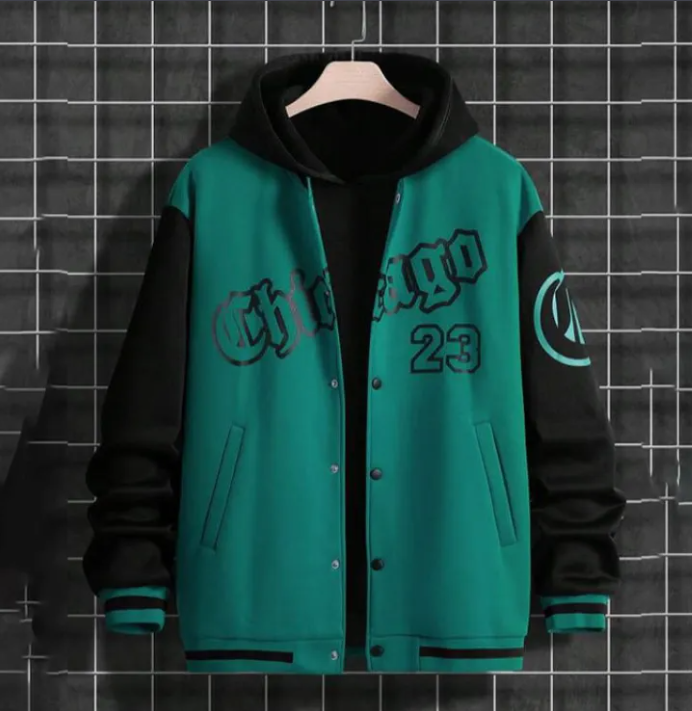 Loose-Fit Casual Baseball Jacket