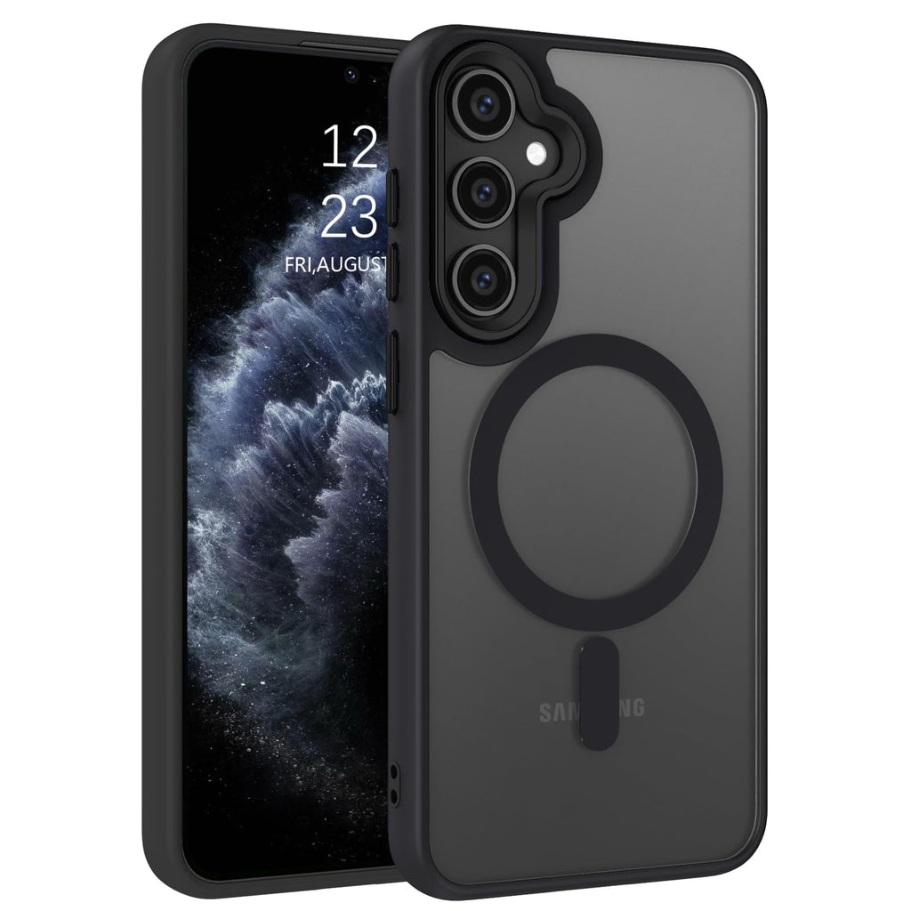 Telaso for Samsung Galaxy S24 Case Samsung Galaxy S24 Phone Case Compatible with Magsafe Translucent Matte Anti-Scratch Anti-Yellow Military Grade Magnetic Case for Samsung S24 Black