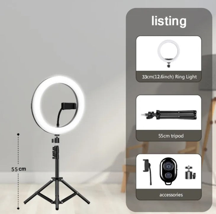 Tripod with LED Ring Light