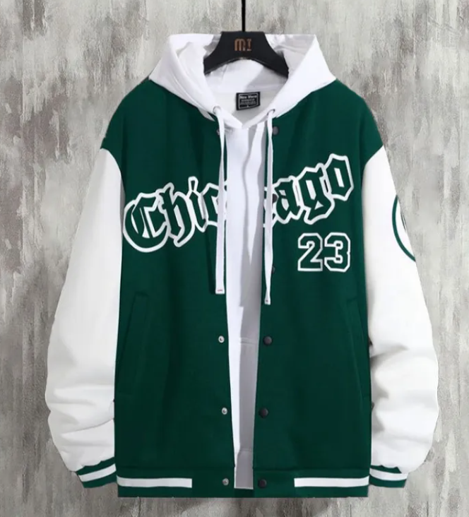 Loose-Fit Casual Baseball Jacket