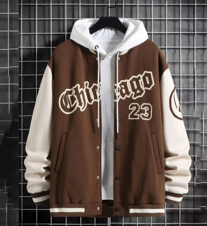 Loose-Fit Casual Baseball Jacket
