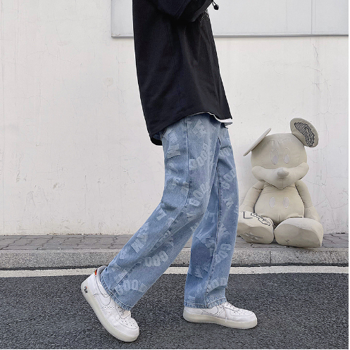 Retro High Street Baggy Distressed Jeans