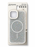 Funda IP 15 con glitter plateado + MagSafe&nbsp;